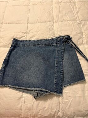 Denim Wrap Skort from free people